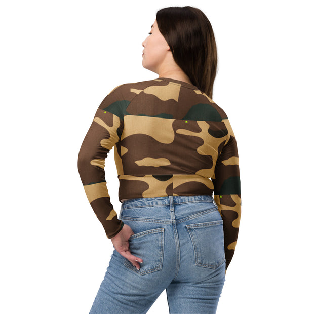 A long sleeve crop top showcasing casual elegance, suitable for any occasion