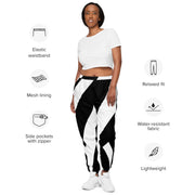 A pair of classic track pants displayed, showcasing their sporty design and comfortable fit, essential for casual and athletic wear