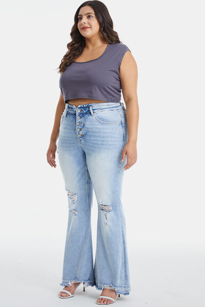 An image showcasing a person wearing high waist flare jeans, exuding boho beauty and effortless style.