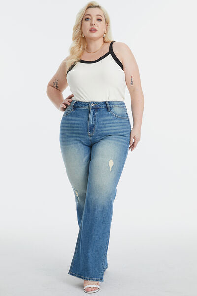 An image showcasing a woman wearing low rise bootcut jeans, exuding modern classic style and sophistication